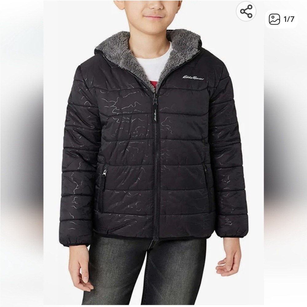 Eddie Bauer Boys Reservable Hooded Jacket